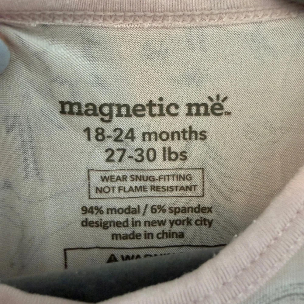 Magnetic Me 18-24 Months Pink Woodland Toile Modal Magnetic Footie Pajamas